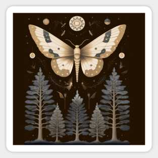 Pine forest and butterfly Sticker